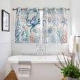 thumbnail image 3 of Coastal Crab Kitchen Curtains Short 45 Inch Length, Nautical Beach Ocean Conch Coral Starfish Grommet Top Bedroom Living Room Curtains, Light Filtering Cafe Curtain Drapes 2 Panels Set 84''x45'', 3 of 9