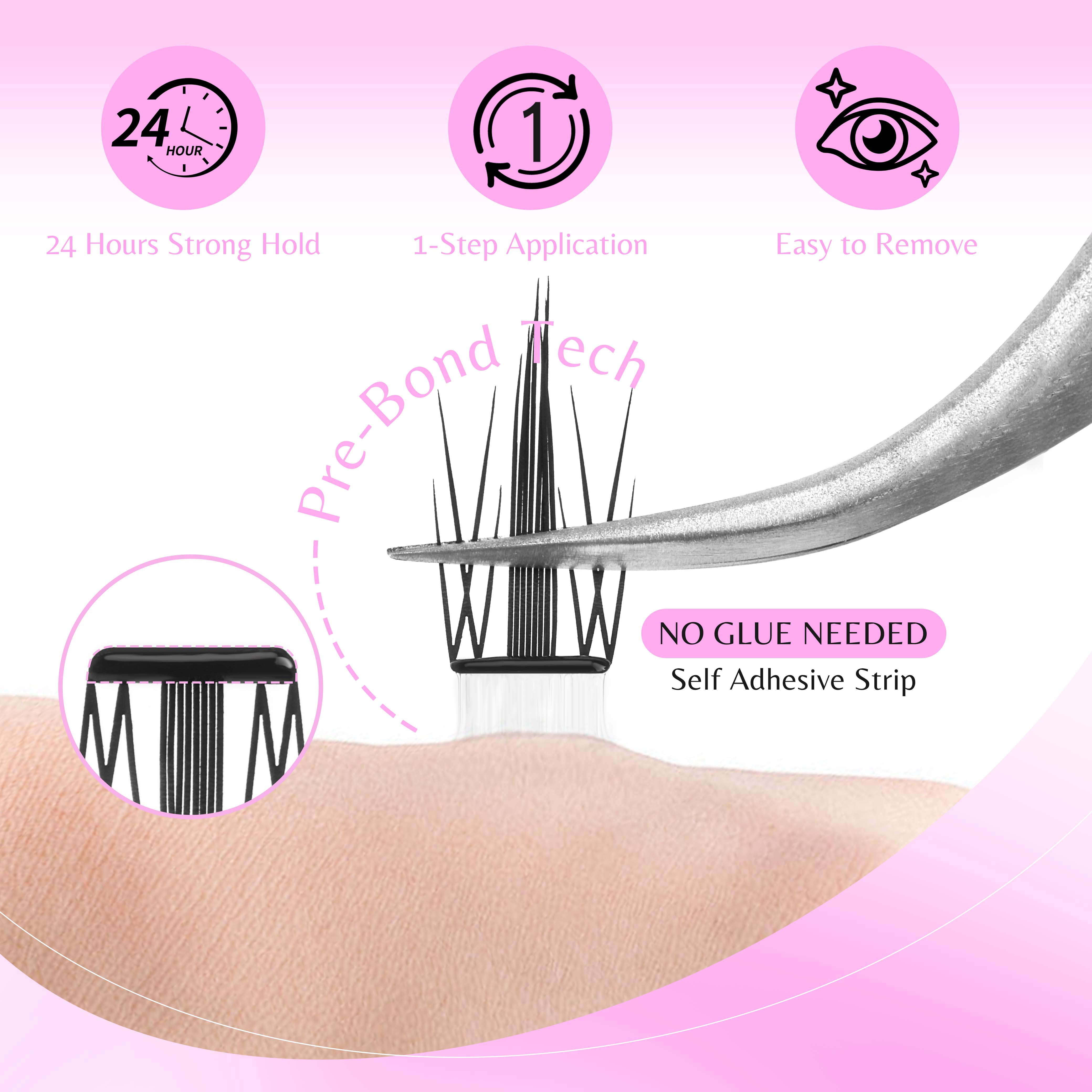 VEVESBEAUTY Lash Cluster Self Sdhesive Sunray Lash 100 Fans 10-18mm