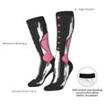 thumbnail image 4 of Gaeub Ribbon Breast Cancer Awareness Printed Design Socks Stretchy High Tube Socks for Men Women Teens , Softball Soccer Socks for Hiking, Sport, 4 of 6