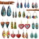 thumbnail image 1 of Pendientes colgantes en forma de gota de piedra emperador coloridos pendientes multicolores de temperamento femenino, 1 of 5