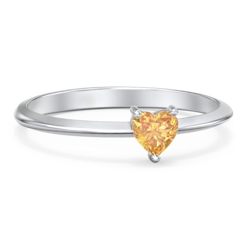 Bague Pierre de Naissance Cœur - Citrine (Novembre)