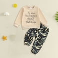 thumbnail image 2 of Akiihool Toddler Outfits Newborn Infant Baby Boy Clothes Outfits New to The Crew Outfits Long Pants Toddler Baby Boy Clothes Set Beige,12-18 Months, 2 of 4
