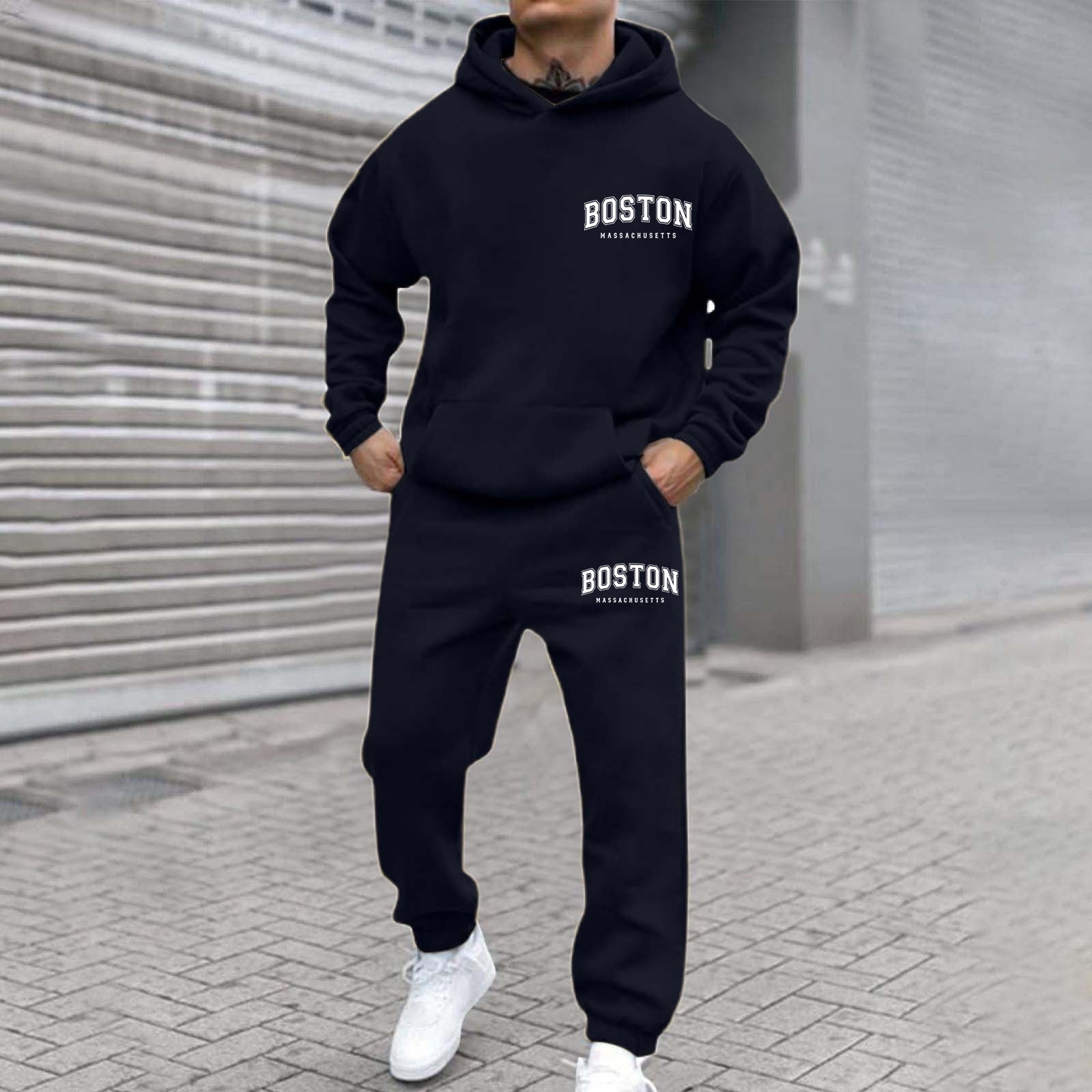 2 Piece Tracksuit Sets Autumn Winter Packwork Sweatshirt Top Pants