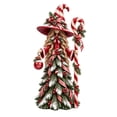 thumbnail image 2 of Christmas Witch Figurine Tabletop Decor, Resin Christmas Tree Lady Statue with Candy Cane Staff, Snowy Pine Berry Holiday Witch Ornament, Rustic Xmas Table Shelf Mantel Decoration, 2 of 6