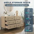 thumbnail image 4 of Barara King Dresser, Storage Organization, Chest of Drawers with Handles,6 Drawers Dresser for Home with Metal Legs,Brown, 4 of 13
