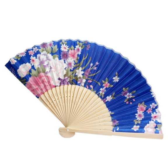 1 Pack Handheld Floral Folding Fans Hand Held Silk Bamboo Fans with Tassel Women Hollowed Hand Foldable Fan with Fabric Sleeve for Dancing Wedding Decoration Gifts(Lively)