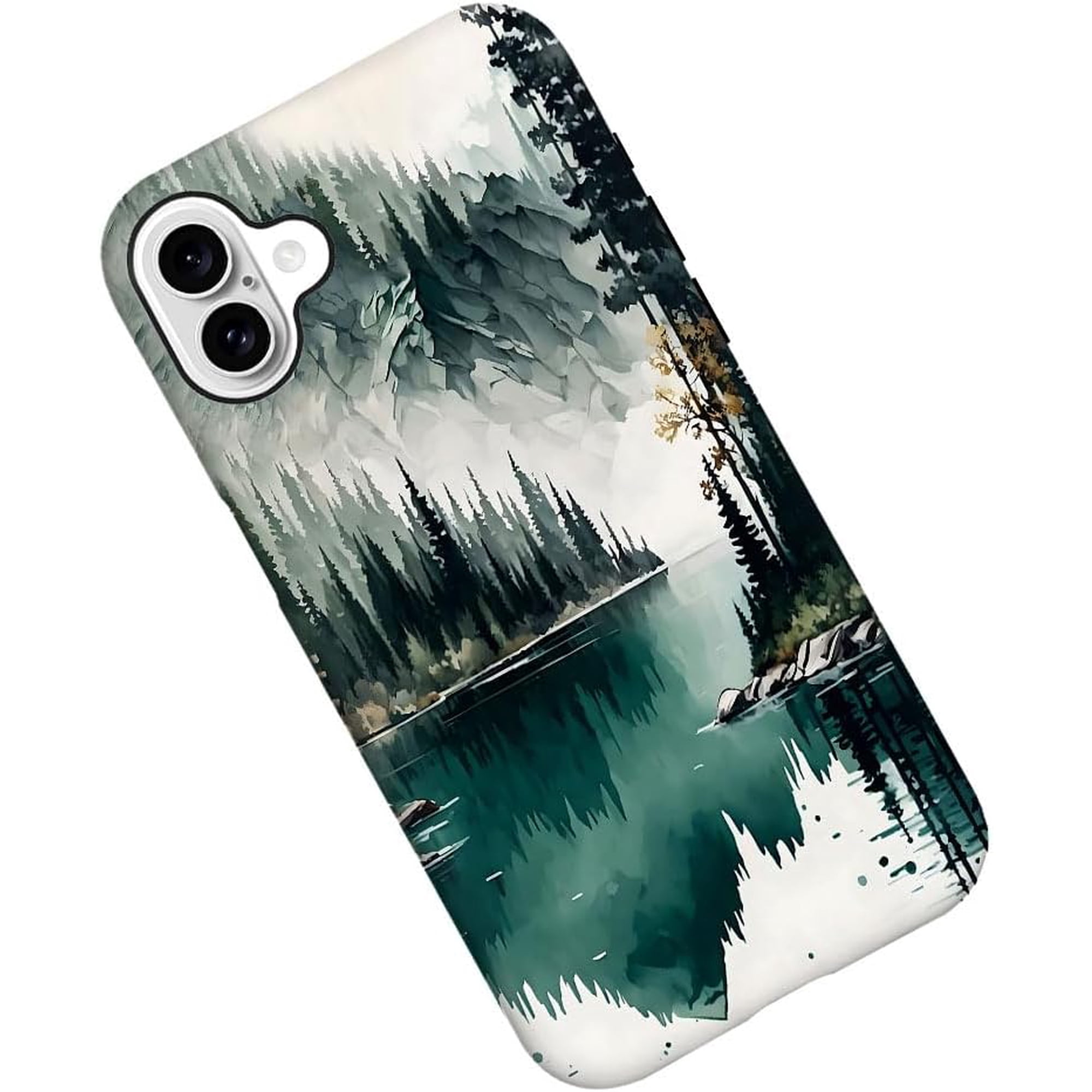 Case for iPhone 16 Plus, Landscape Forest Mountain Phone Case Military-Grade Drop Protection Cover for Women Girl - Frosted
