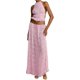thumbnail image 1 of Conjunto de falda Yiulangde para mujer, largo Y2K, encaje sin espalda, halter, 1 of 5