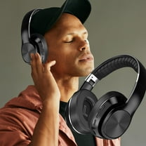 Bluetooth Headphones for Kids, Wireless Headphones with Microphone Includes Aux Cord, Volume Reduced Kids Foldable Headphones for School, Home, or Travel,Black