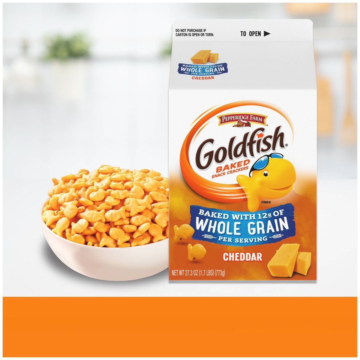 Goldfish Cheddar Cheese Crackers Baked with Whole Grain Carton - 27.3oz - Pack of 2