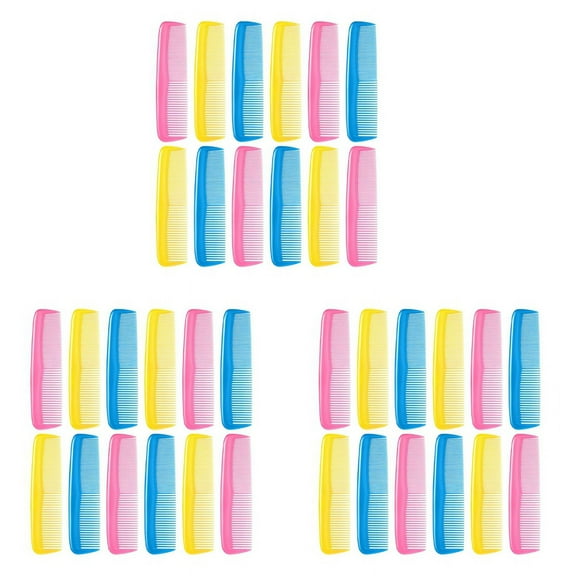 NEW 36 Pieces Colorful Hair Combs Set for Kids Women Men Plastic Fine Dressing Comb (Pink, Yellow, Blue)