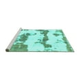 thumbnail image 2 of Ahgly Company Machine Washable Indoor Square Abstract Turquoise Blue Modern Area Rugs, 6' Square, 2 of 4