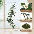 thumbnail image 5 of Kojooin Artificial Magnolia Tree - 5FT Artificial Tree Plant in White Planter Pot - Fake Outdoor Tree with 7 Magnolia Flowers, Realistic Indoor Floor Plant for Home, Office, Living Room Decor, 5 of 7