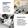 thumbnail image 4 of Halloween Doodle Blanket - Soft Cozy Fleece Throw Blanket, 40"x50", Black and White Spooky Skulls and Pumpkins Design, Perfect for Halloween Decor and Gifts, Fun for Kids and Adults, 4 of 6
