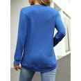 thumbnail image 6 of TEMOFON Women's Tops Long Sleeve Crew Neck Tunic Top Casual Loose Fit Soft Tee T-Shirts Blue Business Blouse, 6 of 6