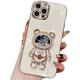 thumbnail image 1 of Compatible con funda de iPhone, diseño de astronautas, purpurina brillante, líquido, arena movediza, galvanizada, soporte, soporte, funda a prueba de golpes (blanco, iPhone X/Xs), 1 of 7