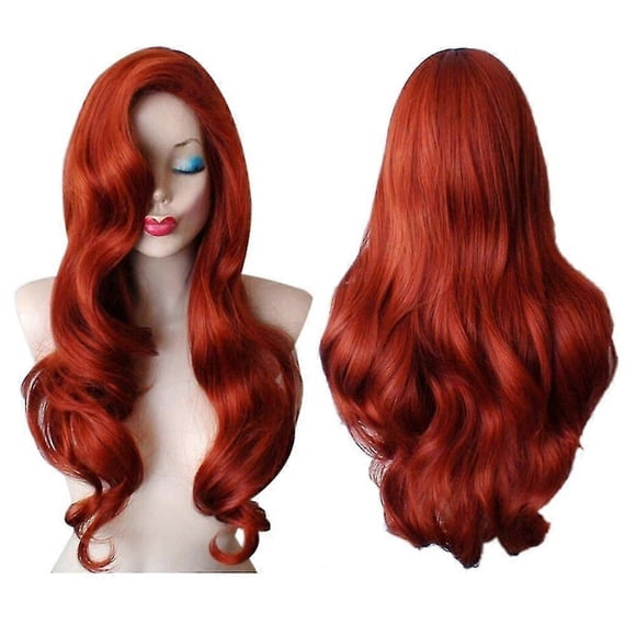 Jessica Rabbit Wig Adult Carnival Cosplay Synthetic Long Wavy Wigs Hairpiece