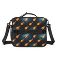 thumbnail image 2 of Basketball and Meteor Teal Pattern Bento School Insulated Lunch Bag Box with Shoulder Strap and Bottle Holder, 11" X 9.5" X 3.5", 2 of 5
