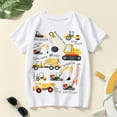 thumbnail image 2 of FINALGANG Child Boys Tops Toddler Kids Comfortable Breathable O-Neck T-Shirts T Shirt With Excavator Print For Casual Outdoor Activities And Daily Wear 2-3 Years, 2 of 7
