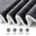 thumbnail image 6 of Imperial Rooms Gray Sherpa Fleece Blanket, 2 Pack, Throw Size 50 x 60 Inches, Ultra Soft Reversible Plush Warm Blanket for Bed, Couch & Sofa, All-Season Comfort, 6 of 7