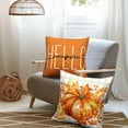 thumbnail image 3 of Fall Pillow Covers 16x16 Maple Leaf Pumpkin Farmhouse Decorative Pillow Covers Set of 2 Orange Plaid Autumn Linen Throw Pillow Covers Happy Fall Thanksgiving Pillow Cases for Sofa Home Decor, 3 of 6