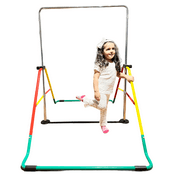 Kids Jungle Gym by Iron Bar Acrobatic Hanging Swinging Bar for Children Exercise Foldable Youth Bar Colorful