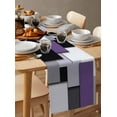 thumbnail image 2 of Table Runner Abstract Art Table Decoration for Kitchen Dinning Purple Black Patchwork Table Decoration for Indoor Outdoor Party Wedding Decor 13x90inch, 2 of 7