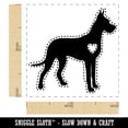 thumbnail image 2 of Great Dane Dog with Heart Self-Inking Rubber Stamp Ink Stamper - Green Ink - Small 1 Inch, 2 of 7