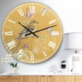 thumbnail image 2 of Designart 'oiseau Doré sur Fleurs Iii Horloge Murale de Ferme, 2 of 4