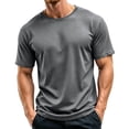 thumbnail image 3 of AHMOMEI Quick Dry Mens Workout Shirts Crew Neck Men's Short Sleeve Shirt Moisture Wicking Mens Shirts Casual Gray XXL, 3 of 7