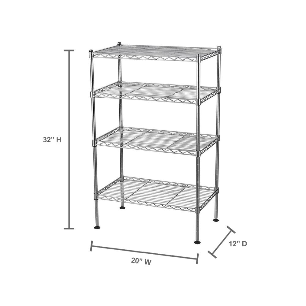 Muscle Rack 20 W X 12 D X 32 H 4 Level Wire Shelving Unit 340 Lb