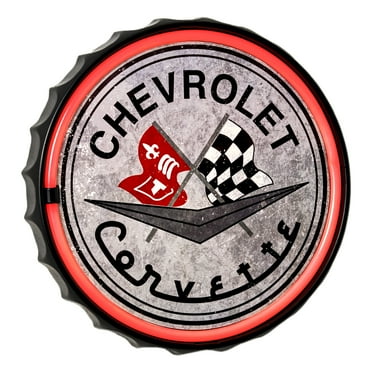 American Art Decor Officially Licensed Chevrolet Bottle Cap Shaped Neon LED Rope Wall Decorative Sign (12.5")
