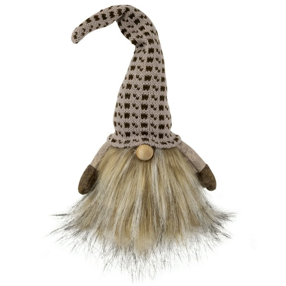 Northlight Long Haired Standing Gnome Christmas Figure - 13" - Beige and Brown