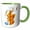 Green/White, variant on 3drose, Shape of Scotland with the Macmillan Clan Family Tartan., 11oz Two-tone Black Mug