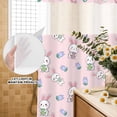 thumbnail image 3 of No Hook Shower Curtain, Easter Bunny Shower Curtains for Bathroom with See Through Top Window, Cute Rabbits Eggs Tulips Flowers Rustic Pink Waterproof & Washable Bath Curtain 66"x72", 3 of 9