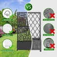 thumbnail image 2 of FOOWIN 71'' H Metal Planter with Trellis and Wheels , Outdoor Raised Garden Bed for Climbing Plants, Trellis Planter Box with Drainage Hole, Black, 2 of 10