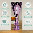 thumbnail image 2 of Pink Unicorn 42"W X 80"L Blackout Curtain ,Cartoon Unicorn Door Curtain For Doorway Privacy,Fantasy Magical Animal Door Drape,Purple Floral Horse Closet Curtain,Closet Door, 2 of 4