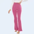 thumbnail image 3 of Flare Leggings with Pockets for Women - Crossover Yoga Pants High Waist Tummy Control Bootcut Workout Flared Leggings, 3 of 6