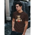 thumbnail image 2 of Teddy Bear Holding Red Ball T-Shirt Men -Image by Shutterstock, Male 3X-Large, 2 of 4