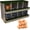 Green 8Hole+Egg, variant on 8-Compartment Chicken Nesting Box Roll Away Egg Laying Box with Front Tray Galvanized Steel Hen Nest Box with 8 Training Eggs for Coop Green