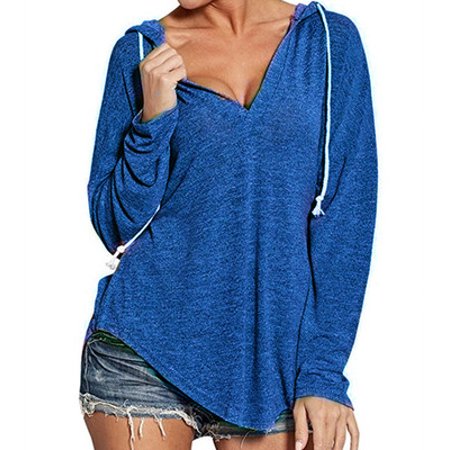 neck deep hoodies sleeve drawstring sweatshirt blouse tops womens sweatshirts walmart