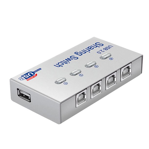 4 Ports Printer Sharer Switcher Sharing Switch Selector Convenient Portable Automatic Printer
