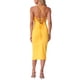 thumbnail image 3 of Vestido de tirantes spaghetti INSPIRE CHIC para mujer, vestido de cóctel sin mangas, ajustado con abertura, color amarillo, 3 of 6