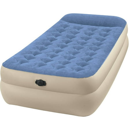 Intex Twin 18" Raised Pillow Rest Airbed Mattress with Built in Pillow