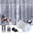 thumbnail image 1 of 600 LEDs Rideaux de Fenêtre, 19.7ft x 9.8ft String Lights avec Télécommande, Double Mode de Contrôle Fée Lumières, 8 Modes d'Éclairage, UL Listed Adaptateur Secteur, Alimentation Basse Tension, Lumière du Jour, 1 of 7