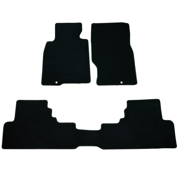 Ikon Motorsports Compatible with 08-13 Infiniti G37 Coupe OE Factory Style Black Nylon Carpet Car Floor Mats Front Rear 3pcs 2008 2009 2010 2011 2012 2013