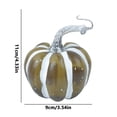 thumbnail image 2 of Halloween Pumpkin Decorations, Striped Metal Small Pumpkin Decor for Indoor Halloween Table Decor, Rustic Fall Mantel Decor for Home Shelf and Coffee Table, 1 Pack Red Orange, 2 of 5