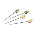 thumbnail image 3 of Cook With Color 4-Piece Stainless Steel Food Picks, Decorative Appetizer Forks for Cocktails and Snacks, Avocado, 3 of 5