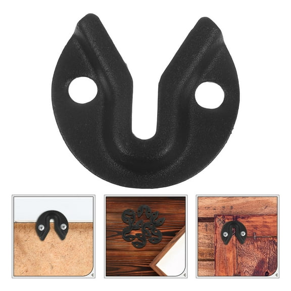 UPKOCH 8pcs Mirror Hooks Iron Black Mounting Brackets for Furniture