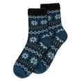 thumbnail image 4 of MeMoi Women's Merry Snowflake Cozy Lined Crew Socks - Womens - Female, One Size, Moroccan Blue, 4 of 4